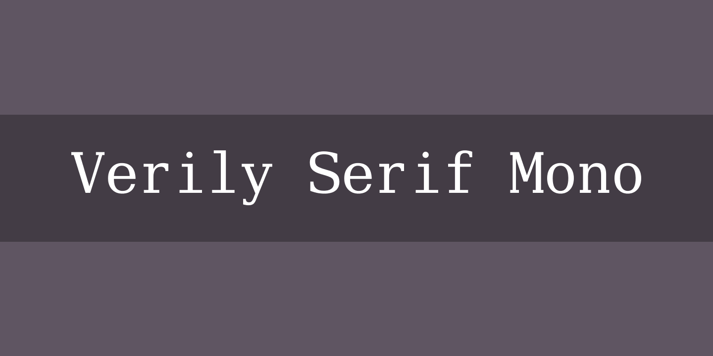 Przykładowa czcionka Verily Serif Mono #1